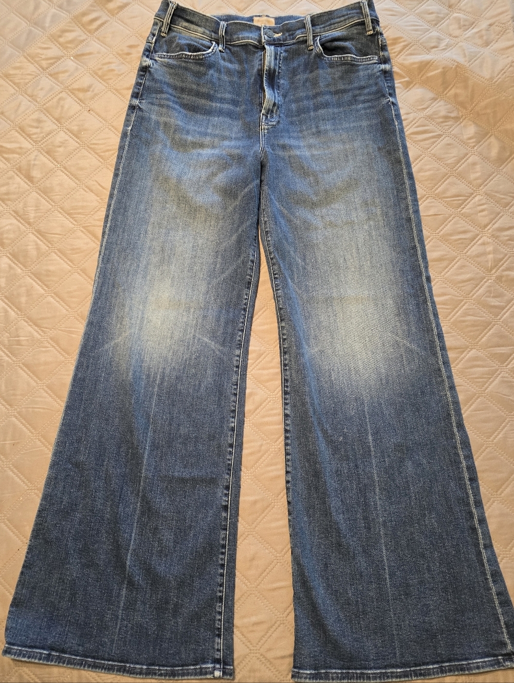 Mother The Hustler Roller Skimp high-rise wide-leg jeans Size 32